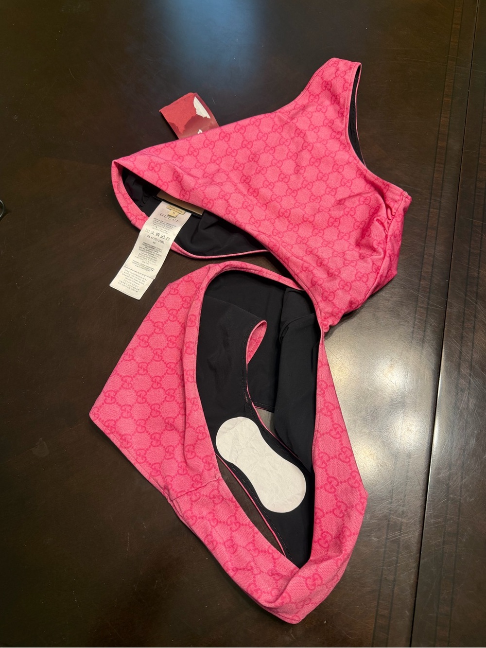 New Authentic Gucci GG Supreme Pink One Piece Swimsuit Size XL - Picture 12 of 15